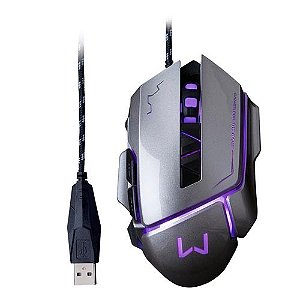 Mouse USB Multilaser Gamer Warrior MO262 Grafite