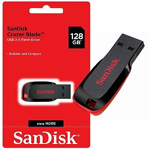 Pen Drive 128GB Sandisk Cruzer Blade Preto Z50