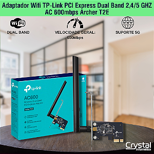 Adaptador Wifi TP-Link PCI Express Dual Band 2,4/5 GHZ AC 600mbps Archer T2E