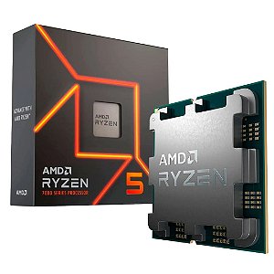 Processador AMD Ryzen 5 7600X, 4.7GHz, 5.3GHz Turbo, 6 Cores, 12Threads, 39MB Cache, AM5, Sem Cooler, 100-100000593WOF