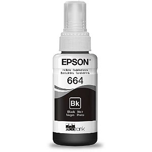 Tinta Epson T664 Preto T664120 - Para Impressoras  L200 L220 L110 L355 L555 L396 L455 L365 Original 70ml
