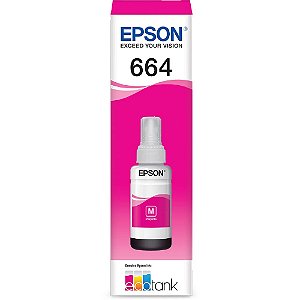 Tinta Epson T664 Magenta T664320 - Para Impressoras L200 L220 L110 L355 L555 L396 L455 L365 Original 70ml