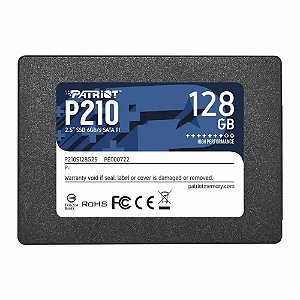 SSD Patriot P210, 128GB, Sata III, Leitura 500MB/s e Gravação 400MB/s, P210S128G25