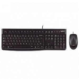 Combo Teclado e Mouse Logitech MK120, USB, Resistente à Respingos, Layout ABNT2, 920-004429