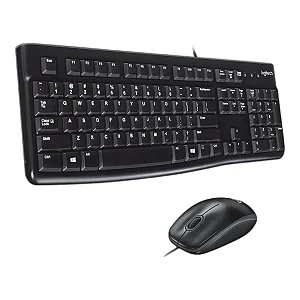 Teclado e Mouse Logitech MK120, USB, Resistente à Respingos, Layout ABNT2, 920-004429