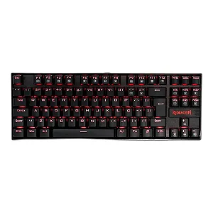 Teclado Gamer Mecânico Redragon Kumara, LED Vermelho, Switch Black, ABNT2 K552-2