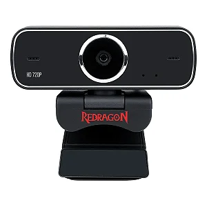 Webcam Redragon Streaming Fobos GW600-1, HD 720p, 2 Microfones, Redução de Ruídos