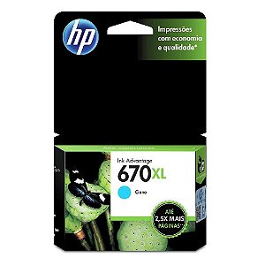 Cartucho HP 670XL CZ118AB Azul Original