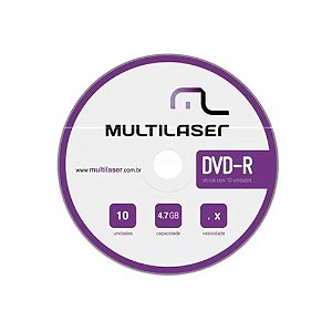 DVD-R Multilaser com 10 Unididades