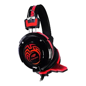Headset Gamer C3 Tech Flycatcher PH-G10BK, P2 e USB, Preto e Vermelho