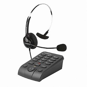 Telefone Headset Intelbras HSB40, RJ9 com Com Base Discadora