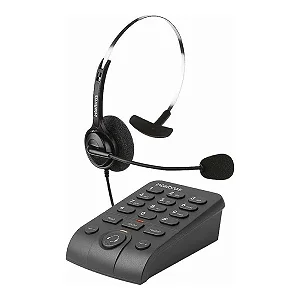 Telefone Headset Intelbras HSB40, RJ9 com Com Base Discadora