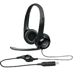 Headset Logitech H390, USB, Controles de Áudio Integrado e Microfone com Redução de Ruído, 981-000014