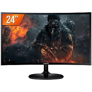 Monitor Samsung 24 LED Curvo Full HD, HDMI e VGA, VESA, FreeSync - LC24F390FHLMZD