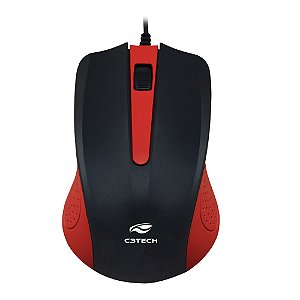Mouse USB C3Tech MS-20RD Vermelho, 1000 DPI, Plug and Play