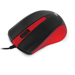 Mouse USB C3Tech MS-20RD Vermelho, Compatível com PC e Mac, Resolução de 1000 DPI, Cabo de 115cm
