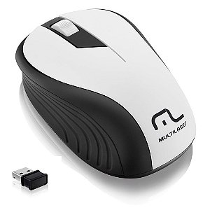 Mouse Sem Fio Multilaser 1200dpi 3 Botões Ergonômico Branco MO216