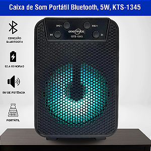 Caixa de Som Portátil Bluetooth, 5W, KTS-1345