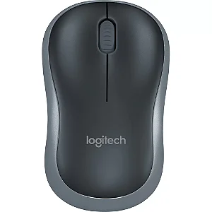 Mouse Sem Fio Logitech M185 Cinza, Design Ambidestro, Compacto, Pilha Inclusa, 910-002225
