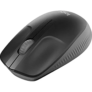 ​​​​​​​Mouse Sem Fio Logitech M190 Cinza, Ambidestro, Tamanho Padrão, Conexão USB, Pilha Inclusa, 910-005902