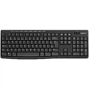 Teclado Sem Fio Logitech K270, Teclas de Mídia de Fácil Acesso, Conexão USB, Pilhas Inclusas e Layout ABNT2, 920-004427