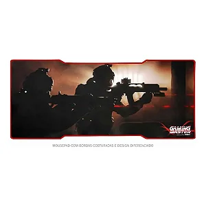 Mouse Pad Gamer K-mex 80 x 35 Swat Borda Costurada
