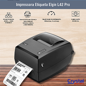 Impressora Etiqueta Elgin L42 Pro Full USB, Ethernet e Serial