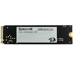 SSD Redragon Ember 256GB, M.2 2280 NVMe, Leitura 2265MB/s E Gravação 1350MB/s, GD-402