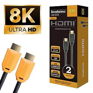 Cabo HDMI 2.1 8K 2 Metros Brasforma