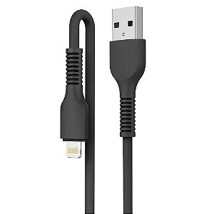 Cabo USB Lightning Preto CB-L10BK 1.2M, Compativel com IOS Suporte a Carregamento e Transferência de Dados Dex DCB-20