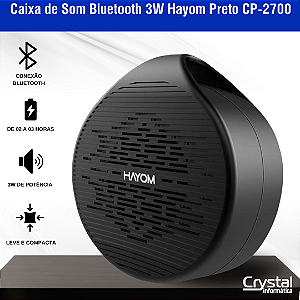 Caixa de Som Bluetooth 3 W Hayom Preto CP-2700