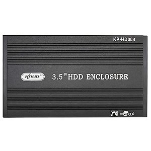Case Para HD Externo Knup, SATA 3.5, USB 3.0, Preto, KP-HD004