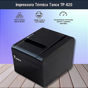 Impressora Térmica Tanca TP-620, USB, Ethernet, Guilhotina