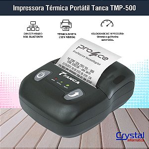Impressora Térmica Portátil Tanca TMP-500 USB e Bluetooth