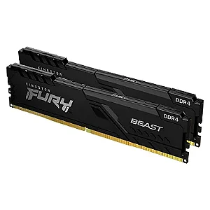 Memória Kingston Fury Beast 16GB, 3200MHz, DDR4, CL16, Black, KF432C16BB1/16