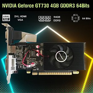 Placa de Vídeo Nvidia Geforce GT730 4GB GDDR3 64Bits 04GD3LP