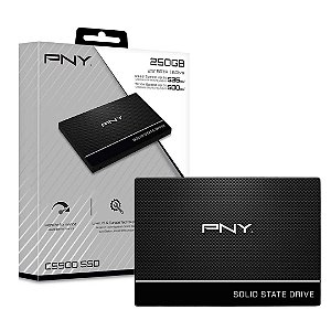 SSD PNY 250GB SATA III, Leitura 535MBs e Gravação 500MBs, SSD7CS900-250-RB