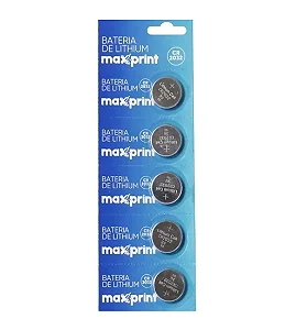 Bateria de Lithium Maxprint 3V ­ CR2032 Com 5 unidades, EC01SC758604