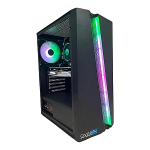 PC Gamer Crystal Com Processador Intel Core i5 12400F, 16GB de Memória, Placa de Vídeo RTX 4060 8GB, Com Wi-Fi