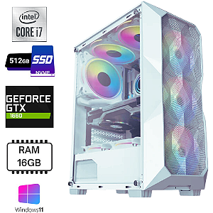 PC Gamer Crystal Com Processador Intel Core i7 10700F, 16GB de Memória, Placa de Vídeo GTX 1660, Windows 11