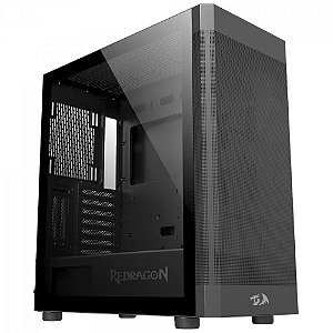 Gabinete Gamer Redragon Aeroglass Mid Tower, Vidro Temperado, E-ATX, Sem Fonte, Sem FAN, CA-602B