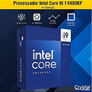 Processador Intel Core I9 14900KF 14ª Geração, 3.6 Ghz (6.0ghz Turbo), Cache 36MB, LGA 1700 - BX8071514900KF