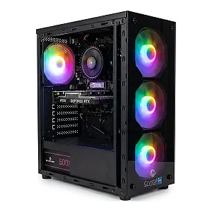 PC Gamer Crystal Com Processador Intel Core i5 12400F, 16GB de Memória, Placa de Vídeo RTX 3050, Windows 11, Com Wi-Fi