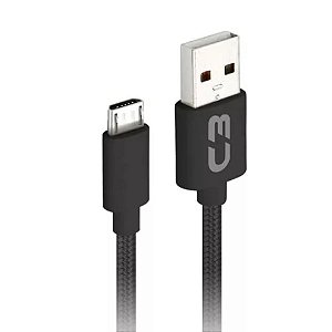 Cabo USB Para Micro USB 1 Metro 2 Ampers CB-M11 C3Tech
