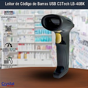 Leitor de Código de Barras USB C3Tech LB-40BK