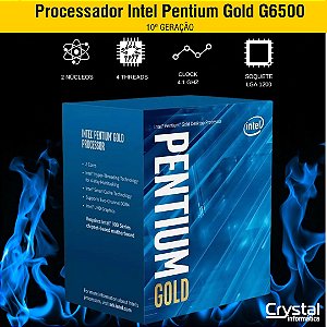 Processador Intel Pentium Gold G6500, LGA 1200, Cache 4Mb, 4.10GHz - BX80701G6500