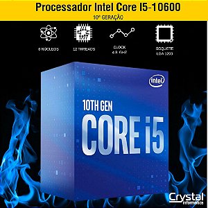 Processador Intel Core I5-10600, 3.3GHz (4.8GHz Turbo), LGA1200, 12MB Cache, 10ª Geração