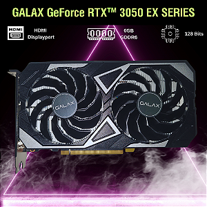 Placa de Vídeo Galax NVIDIA GeForce RTX 3050 EX, 6GB GDDR6, DLSS, Ray Tracing, 35NRLDMD9OEX