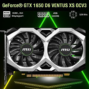 Placa de Video MSI GeForce GTX 1650 Ventus XS OCV3, 4GB, GDDR6, 128 bits, 912-V812-003