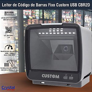 Leitor de Código de Barras Fixo Imager 1D/2D Custom USB CBR2D